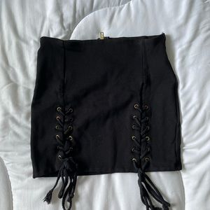 Bodycon Lace Up Mini Skirt